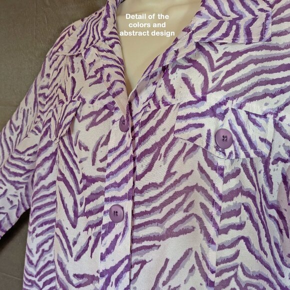 Drapers & Damon's Blouse, Button front, 44 inch bust, Sz L, Poly/Rayon/Linen mix - Picture 13 of 17